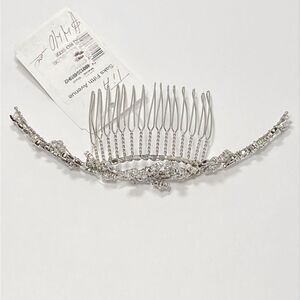 Homa Bridal Crystal Embellished Silver Bridal Tiara Headpiece Hair Jewelry